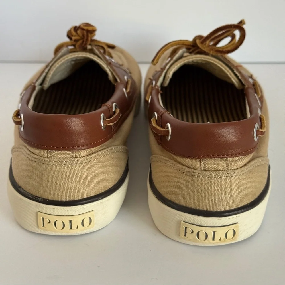 Polo Ralph Lauren Rylander Boat Leather Canvas Shoes | Size 9D